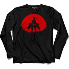 Kendim Seçtim Red Moon Naruto Silhouette Spy Anime Manga Uzun Kollu Tişört