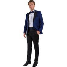 Morven Broadway Slim Fit Yelkli Damatlık Takım Elbise Saks Mavisi