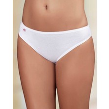 Şahinler Beyaz Düşük Bel Ribana Bikini Külot MB023