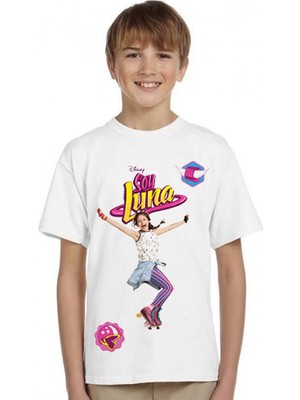 TakeTshirt Soy Luna Çocuk Tişört Beyaz Unisex Kesimli