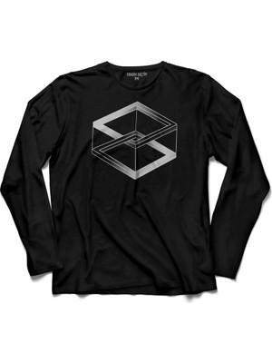 Kendim Seçtim 3 Üç Boyutlu Optik Ilizyon Ilüzyon Illusion 3 Uzun Kollu Tişört