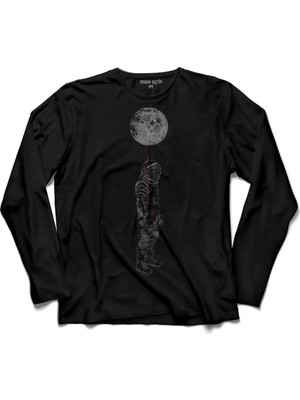 Kendim Seçtim Astronot Uzay Cosmos Ay Dünya Gezegen Galaksi 5 Uzun Kollu Tişört