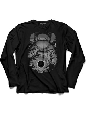 Kendim Seçtim Astronot Uzay Cosmos Space Galaksi Gezegen Uzun Kollu Tişört