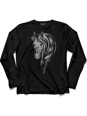 Kendim Seçtim At Silüet Fotoğrafi Horse Horses Riding Heart Uzun Kollu Tişört