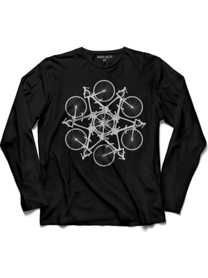 Kendim Seçtim Bicycle Circle Kaleidoscope Mountain Bisiklet Uzun Kollu Tişört