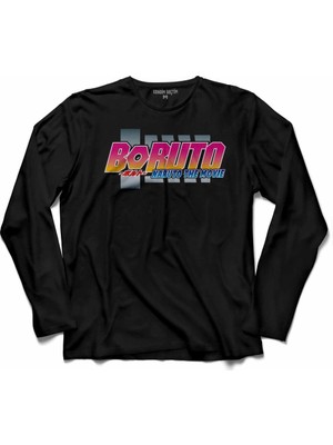 Kendim Seçtim Boruto Naruto The Movie Logo Uzun Kollu Tişört