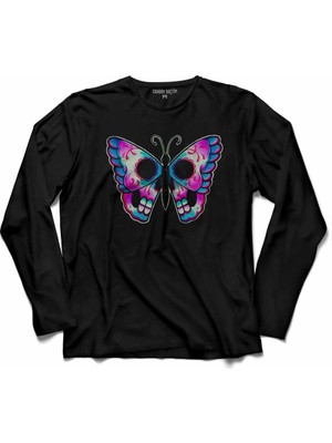 Kendim Seçtim Butterfly Kelebek Tasarim Uzun Kollu Tişört