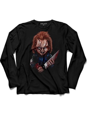 Kendim Seçtim Chucky Charles Lee Ray Oyuncak Bebek Biçak Uzun Kollu Tişört