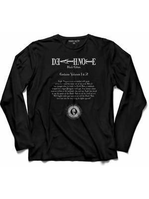 Kendim Seçtim Death Note Black Edition Ölüm Oyunu 4 Uzun Kollu Tişört