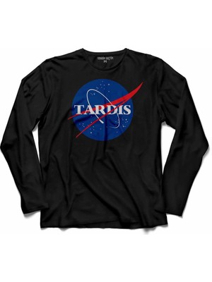 Kendim Seçtim Doctor Who Tardis Nasa Logo Uzun Kollu Tişört