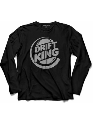 Kendim Seçtim Drift King Burger Drift Krali Roll Araba Yarişi Uzun Kollu Tişört