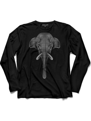 Kendim Seçtim Fil Silüet Tasarim Elephant Uzun Kollu Tişört