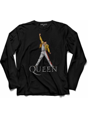 Kendim Seçtim Freddie Mercury Rock Queen We Are The Champions Uzun Kollu Tişört