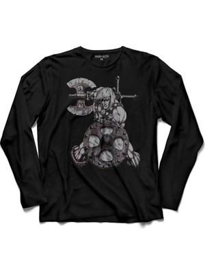 Kendim Seçtim He Man Vikings Heman Vikingler Balta Uzun Kollu Tişört