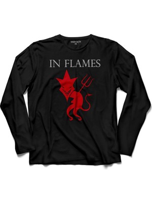 Kendim Seçtim In Flames Jesterhead Devil Logo Uzun Kollu Tişört