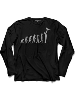 Kendim Seçtim Insan Bebek Çocuk Babalar Günü Maymun Evrim Uzun Kollu Tişört