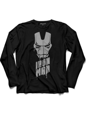 Kendim Seçtim Iron Man Head Skull Kafa Emir Adam Uzun Kollu Tişört