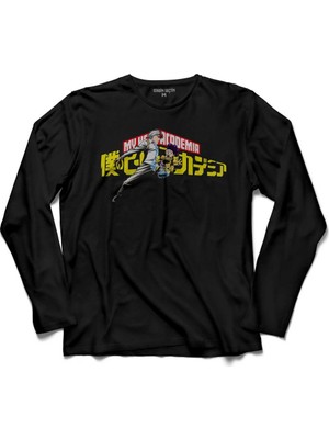 Kendim Seçtim Izuku Midoriya Boku No Hero My Academia Logo Uzun Kollu Tişört