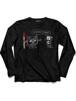 Kendim Seçtim Kaset Kalem Nostalji Star Wars I Am Your Father Uzun Kollu Tişört