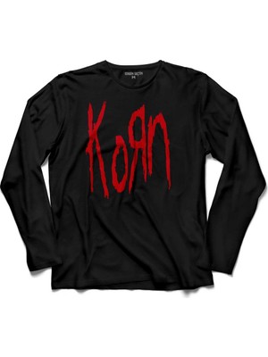 Kendim Seçtim Korn Metal Music Logo Uzun Kollu Tişört