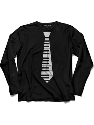 Kendim Seçtim Kravat Piyano Piano Tie Suit Up Uzun Kollu Tişört