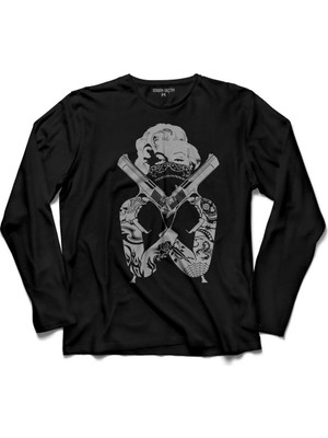 Kendim Seçtim Marilyn Monroe Gangsta Ganster Mafya Uzun Kollu Tişört