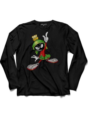 Kendim Seçtim Marvin The Martian Marsli Marvin Logo 2 Uzun Kollu Tişört