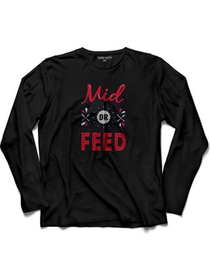 Kendim Seçtim Mid Or Feed Dota 2 Dota2 Logo 3 Uzun Kollu Tişört