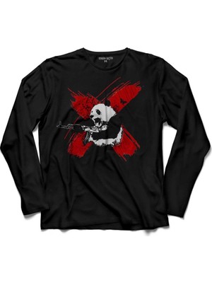 Kendim Seçtim Panda Bear Shoot Savaşci Kung Fu Kungfu Uzun Kollu Tişört