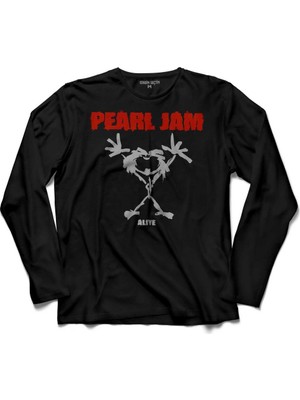 Kendim Seçtim Pearl Jam Alive Logo Uzun Kollu Tişört