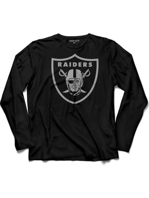 Kendim Seçtim Raiders Four Inch Pirate Logo Decal Uzun Kollu Tişört