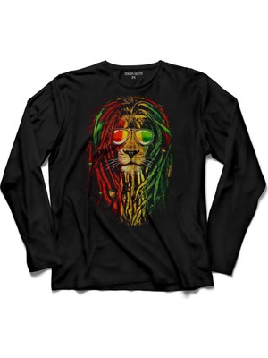 Kendim Seçtim Reggae Bob Marley Aslan Lion Müzik Krali Uzun Kollu Tişört