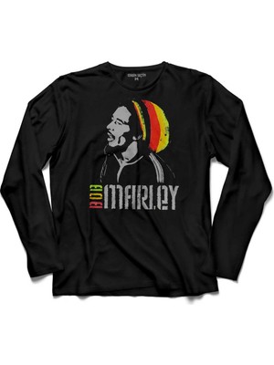 Kendim Seçtim Reggae Bob Marley Müzik Krali 2 Uzun Kollu Tişört
