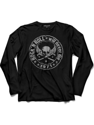 Kendim Seçtim Rock N Rock'N And Roll Wil Never Die 1971 2 Uzun Kollu Tişört