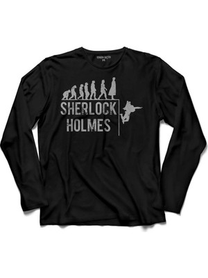 Kendim Seçtim Sherlock Holmes Evrim The Evolution Of Man Uzun Kollu Tişört
