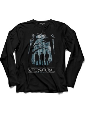 Kendim Seçtim Supernatural Join The Hunt Ii 2 Logo Uzun Kollu Tişört