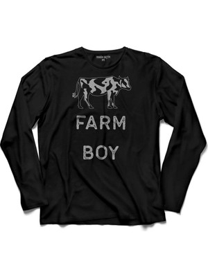 Kendim Seçtim The Farm Boy Çiftçi Tarim Traktör Uzun Kollu Tişört