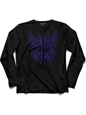 Kendim Seçtim Transformers Logo Decepticon Uzun Kollu Tişört