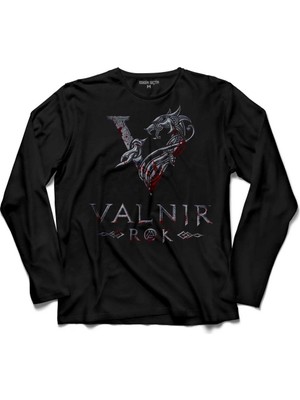 Kendim Seçtim Vikings Blood Logo Skull Head Vikingler 2 Uzun Kollu Tişört