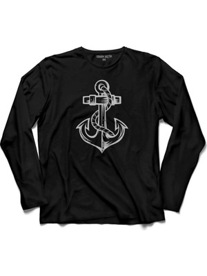 Kendim Seçtim Yelken Demir Çapa Anchor Gemiz Tekne Balikçi 2 Uzun Kollu Tişört