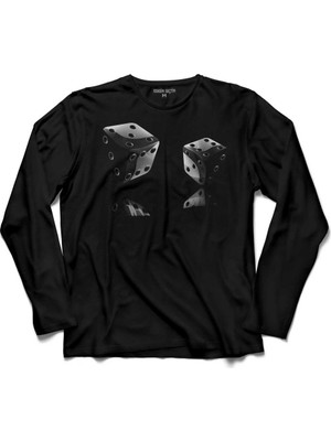 Kendim Seçtim Zar Tavla Poker Iskambil 3 Boyutlu Uzun Kollu Tişört