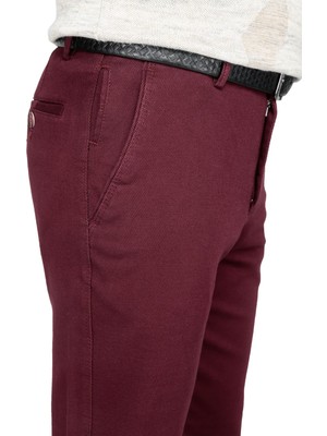 Buenza Sanora Casual Slim Fit Bordo Erkek Pantolon