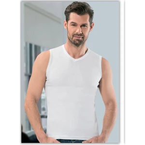 1110 - 3 Adet Ribana V Yaka 0 Kol Erkek Atlet Beyaz