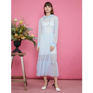 Kadın Kapüşonlu Elbise Tül Maxi