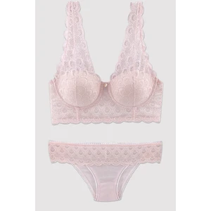 Pierre Cardin Pudra Cenova Soft Push Up Yarım Büstiyer Sütyen Takımı