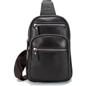 KANGAROO KINGDOM Hakiki Deri Koyu Kahverengi Unisex Sırt Çantası 8156-K