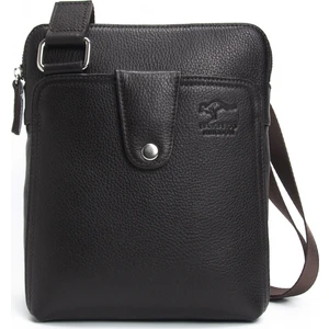 KANGAROO KINGDOM Hakiki Deri Koyu Kahverengi Erkek Postacı Çantası 4544-K