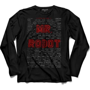 Kendim Seçtim Mr. Mr Robot Who Is Fsociety Code Ben Robot Uzun Kollu Tişört