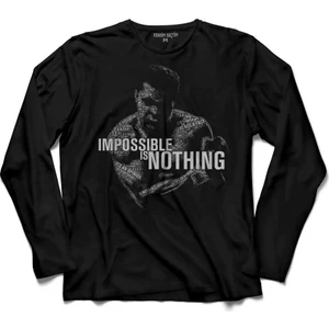 Kendim Seçtim Muhammed Ali Clay Impossible Is Nothing Boksör Uzun Kollu Tişört