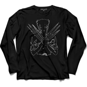 Kendim Seçtim The Wolverine Hugh Jackman Logo Marvel Uzun Kollu Tişört